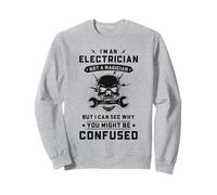 Divertente Elettricista Lineman Wireman Skull Lightning Strike Felpa