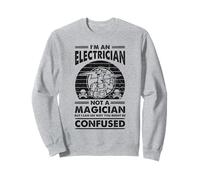 Divertente elettricista non un mago Lineman Vintage Felpa