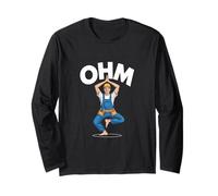 Divertente Elettricista Ohm Yoga Posa Umorismo Maglia a Manica