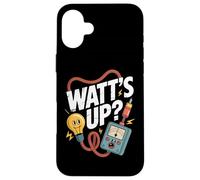 Divertente elettricista Watt's Up Grafica Custodia per iPhone 16 Plus