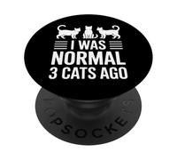 Divertente ero normale 3 gatti fa dicendo PopSockets PopGrip Adesivo