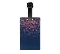 Divertente etichetta per bagagli, blu navy con cielo e stelle, utilizzata per accessori essenziali da viaggio, borse per bagagli, zaini.