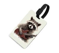 Divertente etichetta per bagagli con procione con nome ID Card in pelle impermeabile etichette per valigie accessori da viaggio per donne adulte uomini