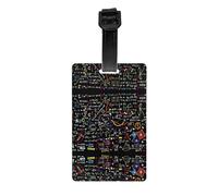 Divertente etichetta stampata con formula matematica, utilizzata per accessori essenziali da viaggio, borse per bagagli, zaini.