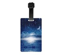 Divertente etichetta stampata con stelle cadenti e luna, utilizzata per accessori essenziali da viaggio, borse per bagagli, zaini.
