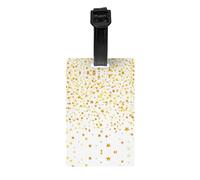 Divertente etichetta stampata con stelle e pois, utilizzata per accessori essenziali da viaggio, borse per bagagli, zaini.