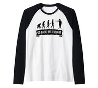 Divertente Evoluzione Go Back We Messed Up Distressed Graphic Maglia con Maniche Raglan