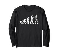 Divertente evoluzione umana al robot AI Sarcastico Tech Geek Maglia a Manica