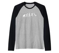 Divertente Evoluzione Umana Diving Progressione Maglia con Maniche Raglan