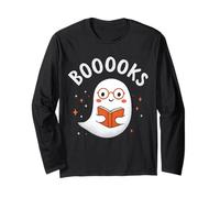 Divertente Fantasma Booooks Carino Book Lover Halloween Party Costume Maglia a Manica