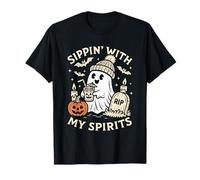 Divertente Fantasma Halloween Bere Spiriti Spettrale Regalo Maglietta