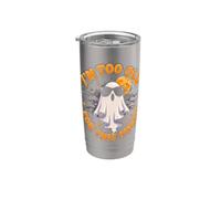 Divertente fantasma Im Too Old For This Sheet Halloween Costume Bicchiere termico in acciaio inox doppia parete
