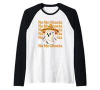 Divertente Fantasma Messicano di Halloween ispanico Gioco di Parole No Me Ghosta Maglia con Maniche Raglan
