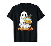 Divertente Fantasma Scuola Bus Zucca Halloween Bambini Uomo Donna Maglietta