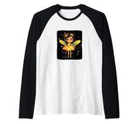 Divertente fata magica con ali per gli amanti della fantasia Maglia con Maniche Raglan