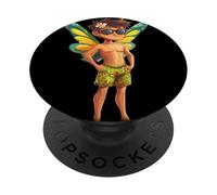 Divertente fata ragazzo in costume da bagno per la stagione della spiaggia PopSockets PopGrip Adesivo