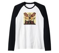 Divertente fatina del Rock'n Roll che suona la batteria ad alto volume Maglia con Maniche Raglan