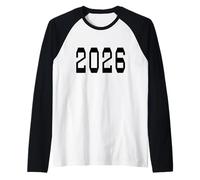 Divertente Felice Anno Nuovo 2026 Maglia con Maniche Raglan