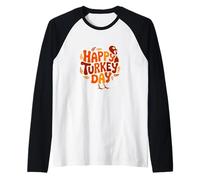 Divertente Felice Grazie Turchia Maglia con Maniche Raglan