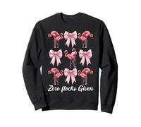 Divertente Fenicottero Ragazza Mamma Rosa Coquette Arco Zero Stormi Dati Felpa