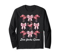 Divertente Fenicottero Ragazza Mamma Rosa Coquette Arco Zero Stormi Dati Maglia a Manica