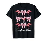 Divertente Fenicottero Ragazza Mamma Rosa Coquette Arco Zero Stormi Dati Maglietta