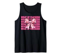 Divertente Fenicottero Ragazza Mamma Rosa Coquette Bow What Up Flockers Canotta