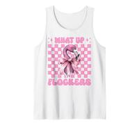 Divertente Fenicottero Ragazza Mamma Rosa Coquette Bow What Up Flockers Canotta