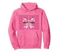 Divertente Fenicottero Ragazza Mamma Rosa Coquette Bow What Up Flockers Felpa con Cappuccio