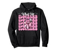 Divertente Fenicottero Ragazza Mamma Rosa Coquette Bow What Up Flockers Felpa con Cappuccio