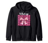 Divertente Fenicottero Ragazza Mamma Rosa Coquette Bow What Up Flockers Felpa con Cappuccio