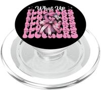 Divertente fenicottero ragazza mamma rosa Coquette Bow What Up Flockers PopSockets PopGrip per MagSafe
