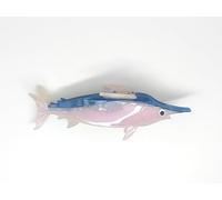 Divertente fermaglio per capelli in acetato a forma di delfino, grazioso accessorio per capelli, molletta grande da donna (pesce spada - blu polvere)