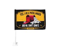 Divertente fermaglio per finestrino per auto, con scritta "Sì, sono un postino", protezione solare, decorazione, striscione bifacciale da 12 x 18 pollici per camion.