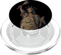 Divertente festa con la Statua della Libertà Pitmaster BBQ Smoker Grill Party PopSockets PopGrip per MagSafe