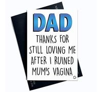 Divertente festa del papà divertente di compleanno per Dad humour Rude novità maturo biglietti di Natale Cards grezzo laughter Dad biglietti di auguri PC321