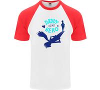 Divertente Festa Del Papà È il Mio Supereroe Uomo S/S Baseball T-Shirt