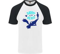 Divertente Festa Del Papà È il Mio Supereroe Uomo S/S Baseball T-Shirt