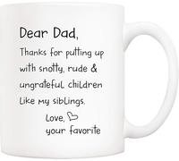 Divertente festa del papà, grazie per aver sopportato Snotty... come i miei fratelli. Con affetto, la tuapreferita, tazza da papà di figlia 11 once.