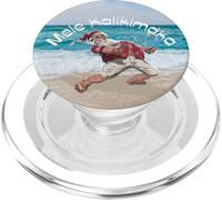 Divertente festa di Natale di Babbo Natale facendo limbo alle luci della spiaggia PopSockets PopGrip per MagSafe