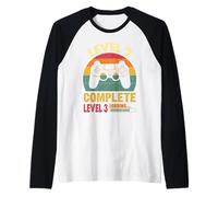 Divertente Festeggia Il 2 ° Matrimonio Vintage Retro Livello 2 Completa Maglia con Maniche Raglan