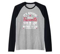 Divertente Figlio Preferito Scherzo in Legge da Suocera Uomini bavaglio Maglia con Maniche Raglan