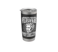 Divertente Filosofo Filosofia Dibattito Uomo Bicchiere termico in acciaio inox doppia parete