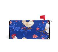 Divertente fiore pollo blu reale decorativo cassetta postale copre magnetico per il ringraziamento unico natale mailbox copre magnetico formato standard Caja de correos