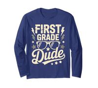 Divertente First Grade Dude Bruh We Back Cool Teacher Future Hero Maglia a Manica