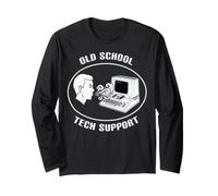 Divertente Floppy Disk retrò per Computer Old School Tech Support Maglia a Manica