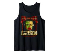 Divertente Frankenstein Il Mio terapeuta Odia Ottobre Halloween Desi Canotta