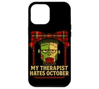 Divertente Frankenstein Il mio terapeuta odia ottobre Halloween Desi Custodia per iPhone 12 Pro Max