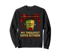 Divertente Frankenstein Il Mio terapeuta Odia Ottobre Halloween Desi Felpa