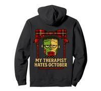 Divertente Frankenstein Il Mio terapeuta Odia Ottobre Halloween Desi Felpa con Cappuccio